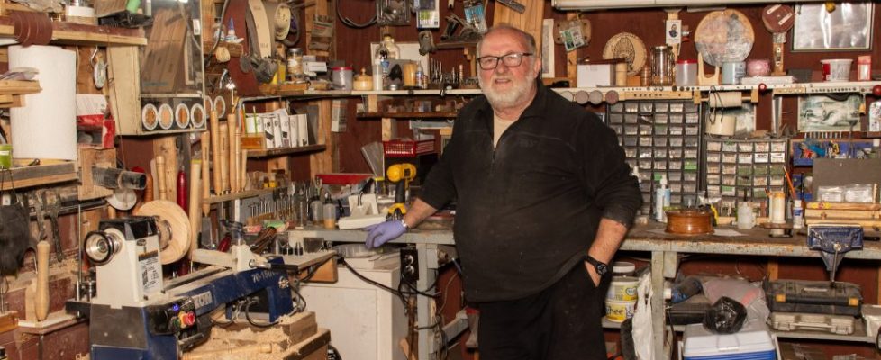 older man in his workshop