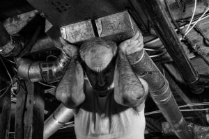 With trumpets and flaming fire